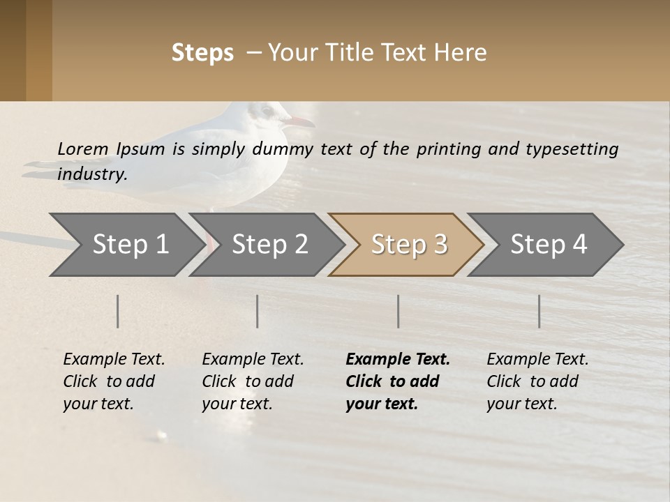 A Seagull Standing On The Sand Of A Beach PowerPoint Template