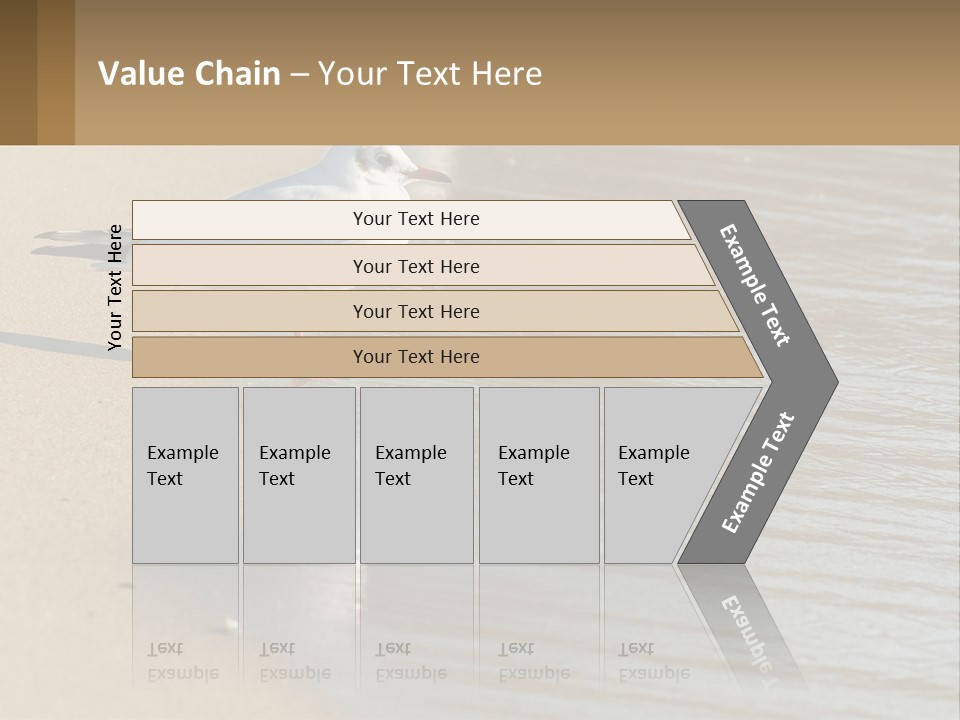 A Seagull Standing On The Sand Of A Beach PowerPoint Template