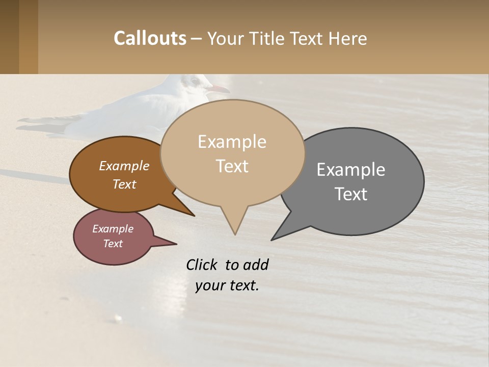 A Seagull Standing On The Sand Of A Beach PowerPoint Template