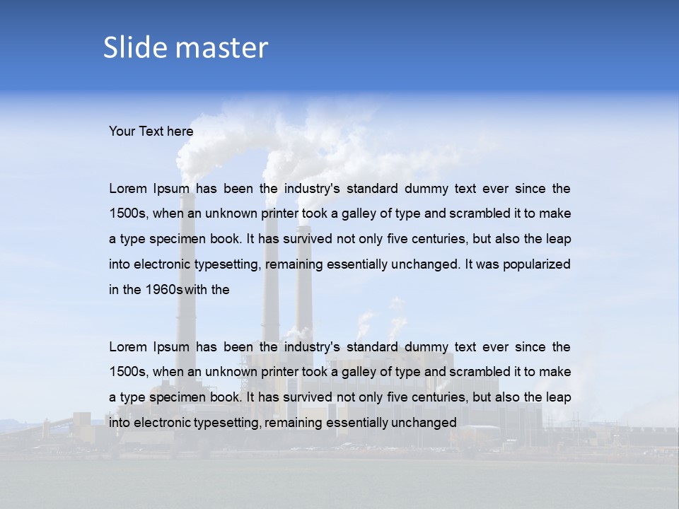 A Power Plant With Smoke Coming Out Of It PowerPoint Template