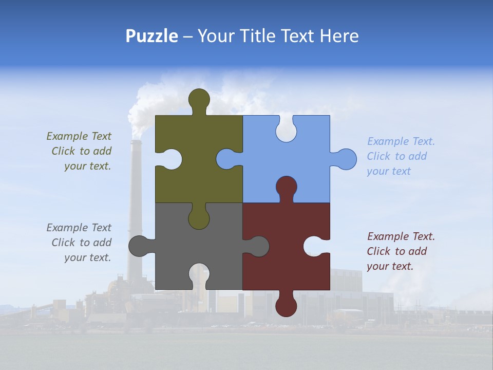 A Power Plant With Smoke Coming Out Of It PowerPoint Template