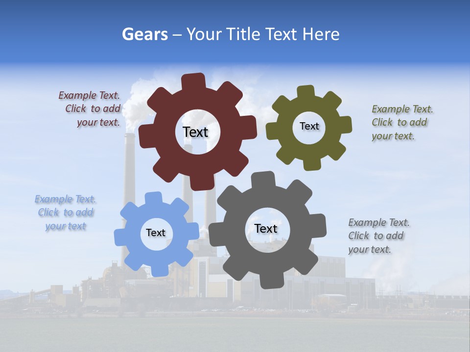 A Power Plant With Smoke Coming Out Of It PowerPoint Template