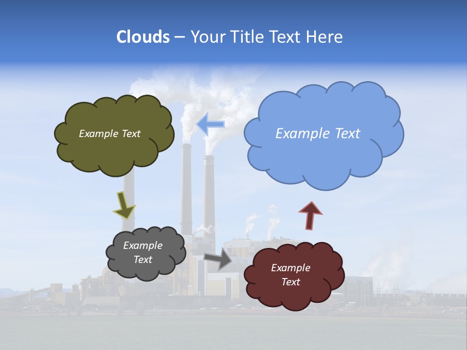 A Power Plant With Smoke Coming Out Of It PowerPoint Template