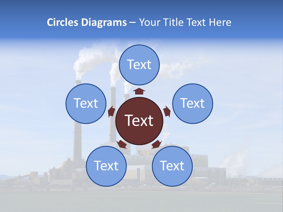 A Power Plant With Smoke Coming Out Of It PowerPoint Template