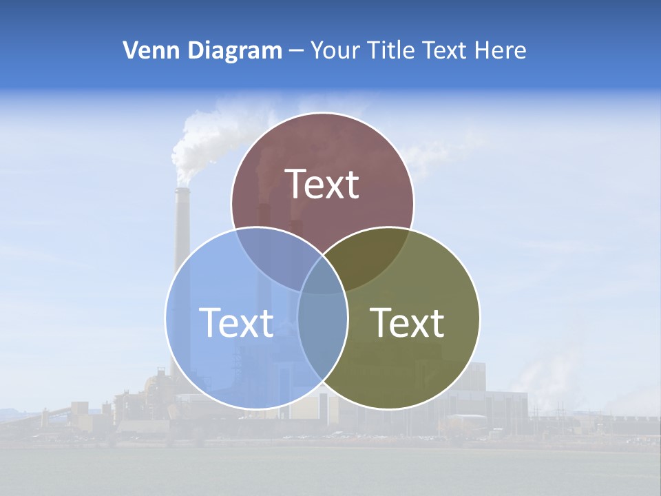 A Power Plant With Smoke Coming Out Of It PowerPoint Template