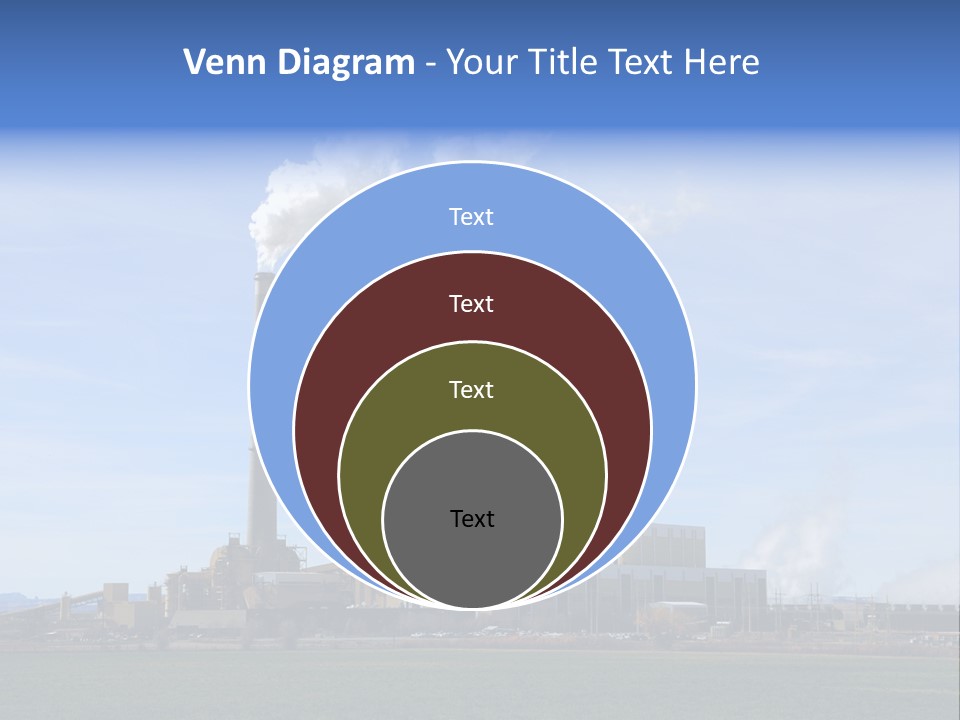 A Power Plant With Smoke Coming Out Of It PowerPoint Template