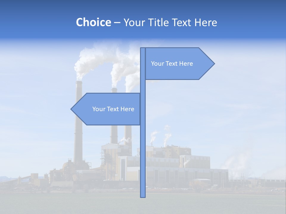 A Power Plant With Smoke Coming Out Of It PowerPoint Template