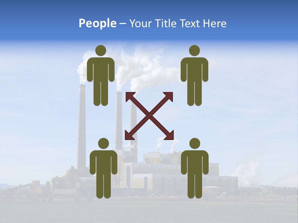 A Power Plant With Smoke Coming Out Of It PowerPoint Template