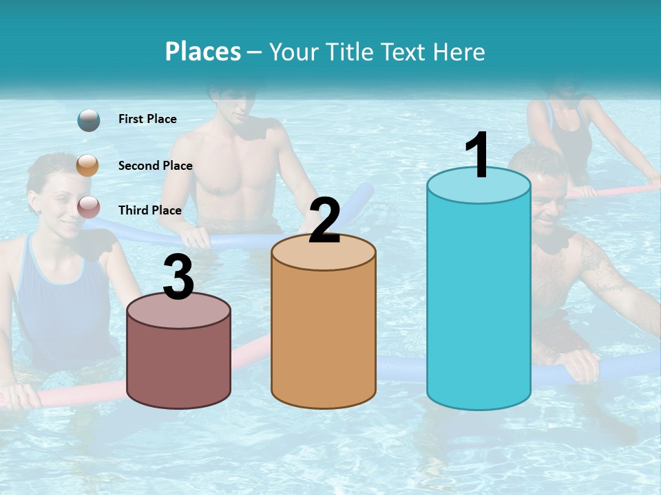 A Group Of People Are In A Swimming Pool PowerPoint Template