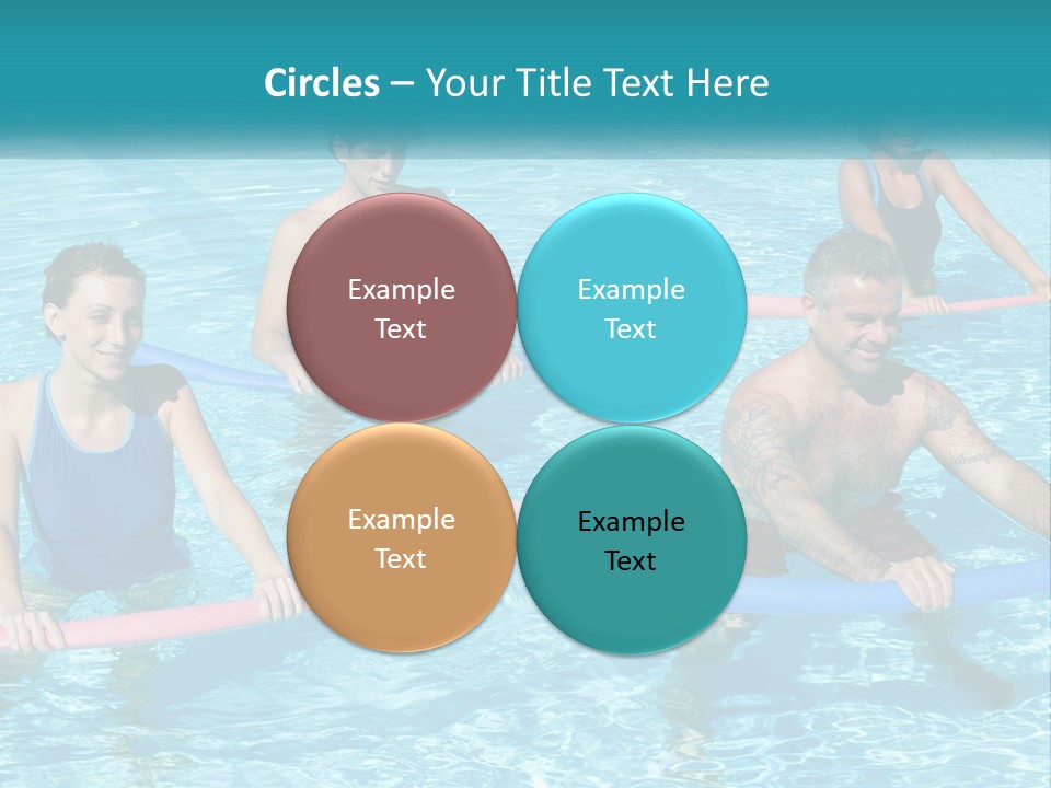 A Group Of People Are In A Swimming Pool PowerPoint Template