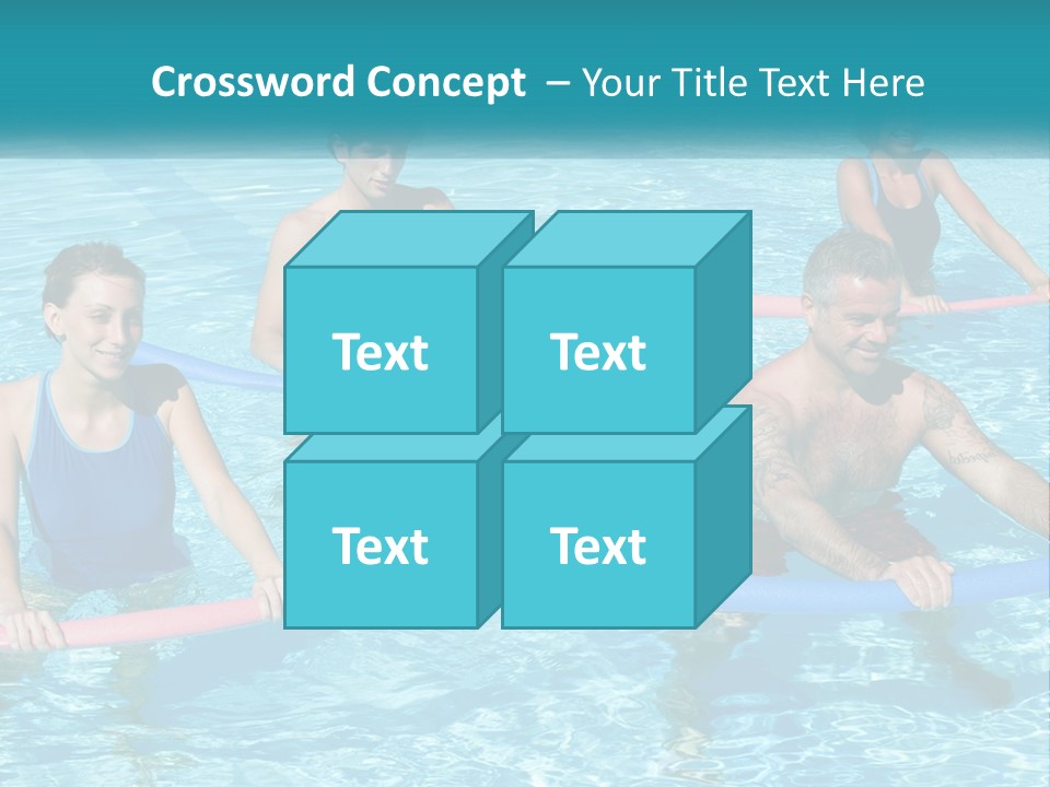 A Group Of People Are In A Swimming Pool PowerPoint Template