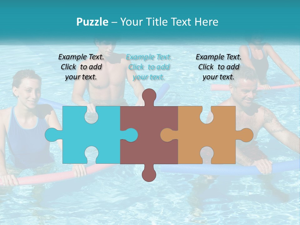 A Group Of People Are In A Swimming Pool PowerPoint Template