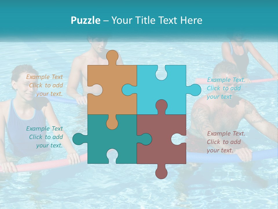 A Group Of People Are In A Swimming Pool PowerPoint Template