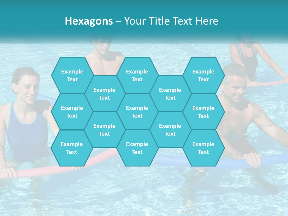 A Group Of People Are In A Swimming Pool PowerPoint Template
