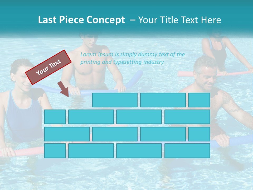 A Group Of People Are In A Swimming Pool PowerPoint Template