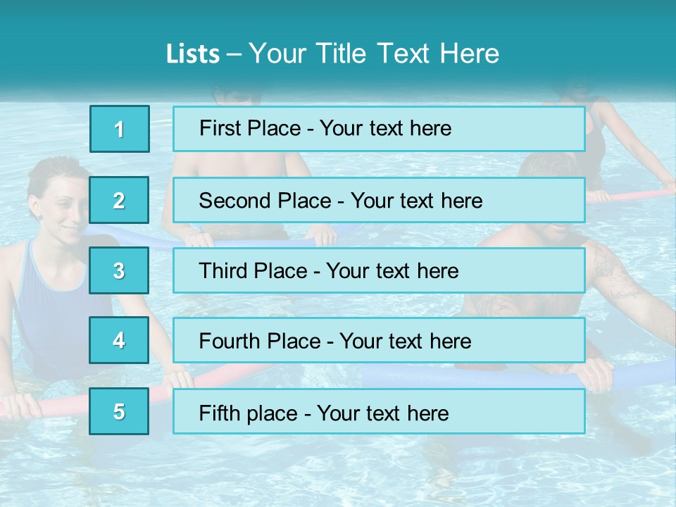 A Group Of People Are In A Swimming Pool PowerPoint Template