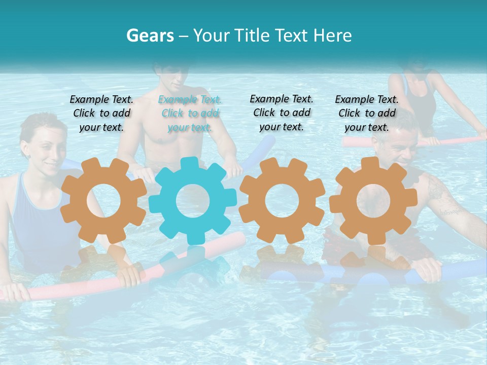 A Group Of People Are In A Swimming Pool PowerPoint Template