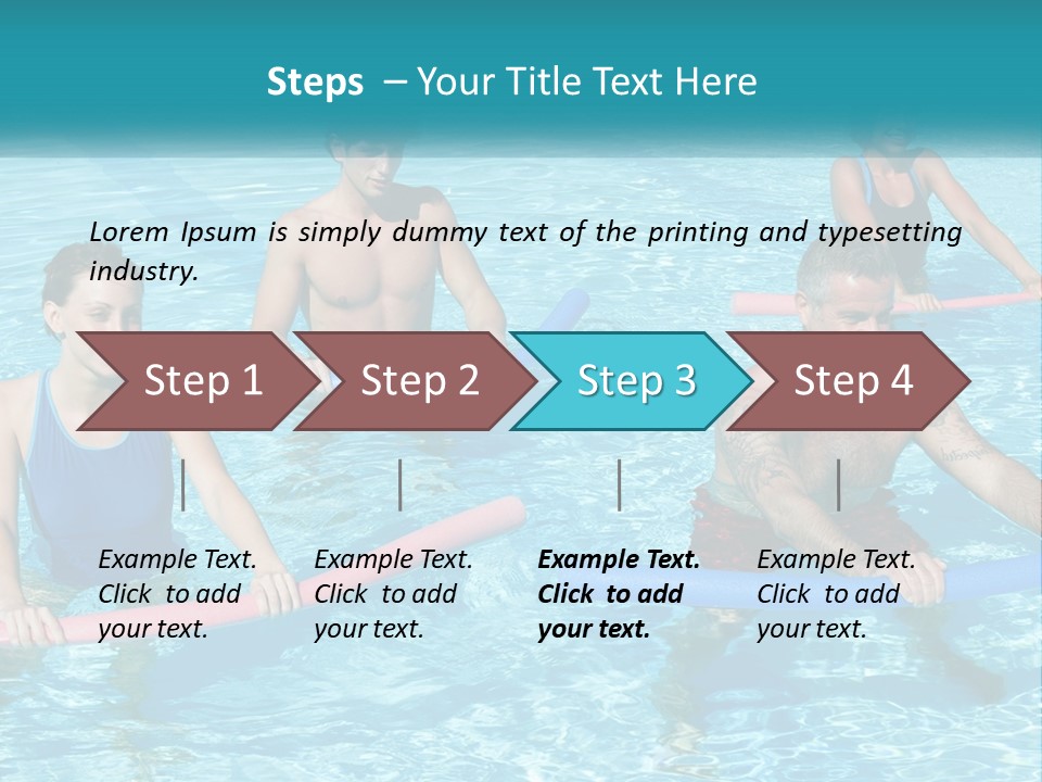 A Group Of People Are In A Swimming Pool PowerPoint Template