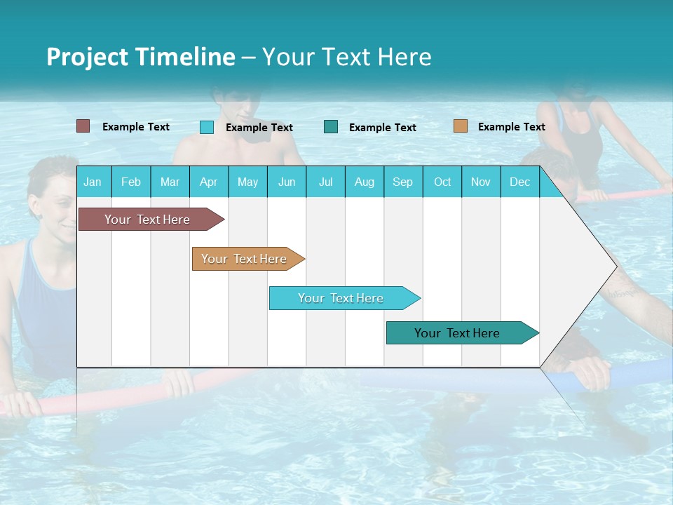 A Group Of People Are In A Swimming Pool PowerPoint Template