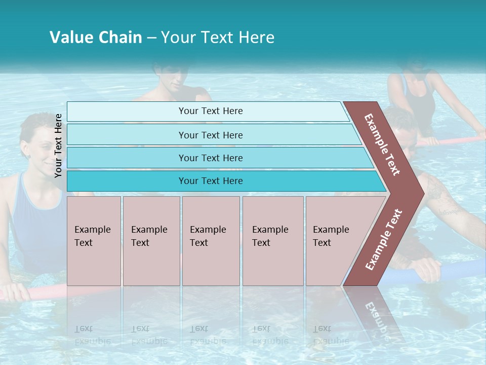 A Group Of People Are In A Swimming Pool PowerPoint Template