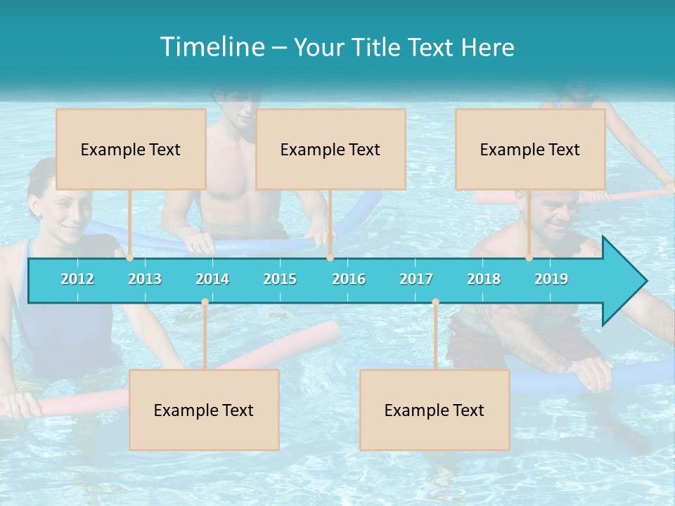 A Group Of People Are In A Swimming Pool PowerPoint Template