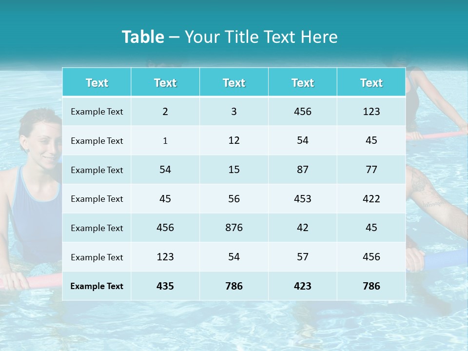 A Group Of People Are In A Swimming Pool PowerPoint Template