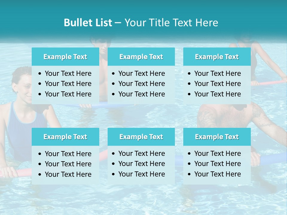 A Group Of People Are In A Swimming Pool PowerPoint Template