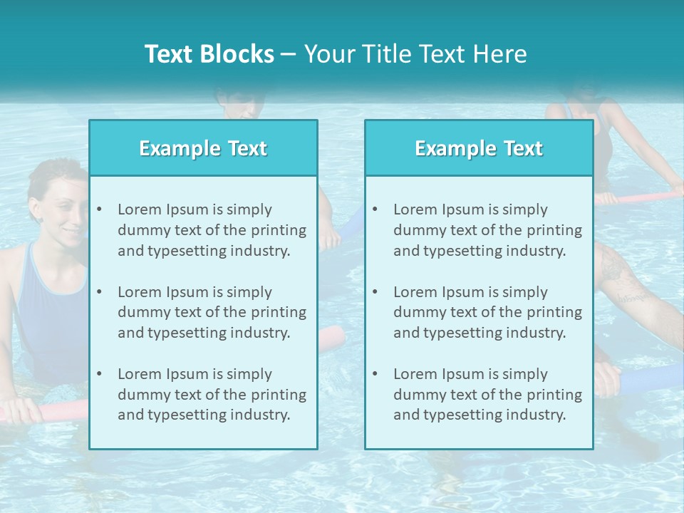 A Group Of People Are In A Swimming Pool PowerPoint Template