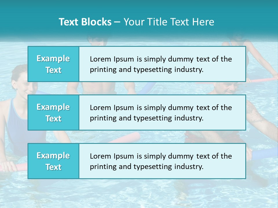 A Group Of People Are In A Swimming Pool PowerPoint Template