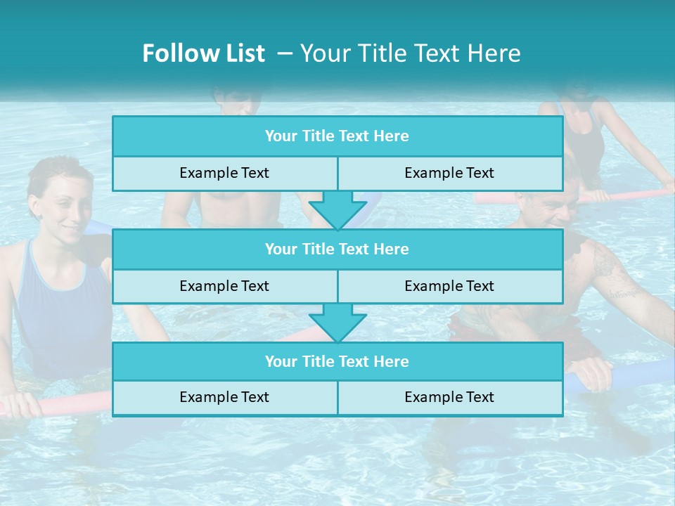 A Group Of People Are In A Swimming Pool PowerPoint Template