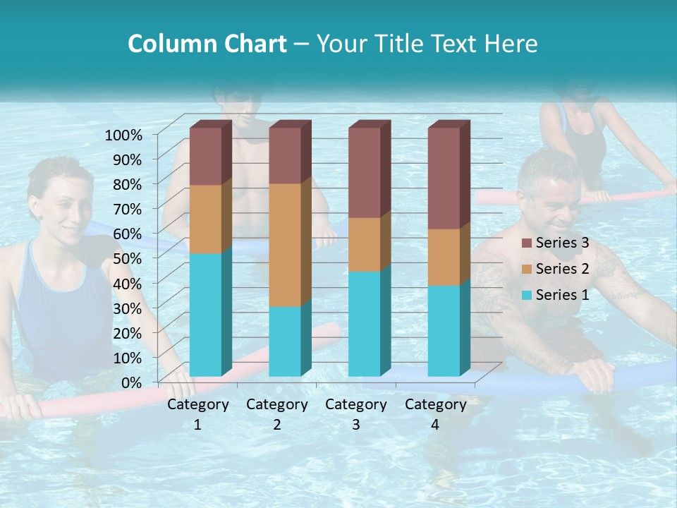 A Group Of People Are In A Swimming Pool PowerPoint Template