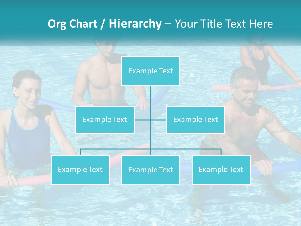 A Group Of People Are In A Swimming Pool PowerPoint Template