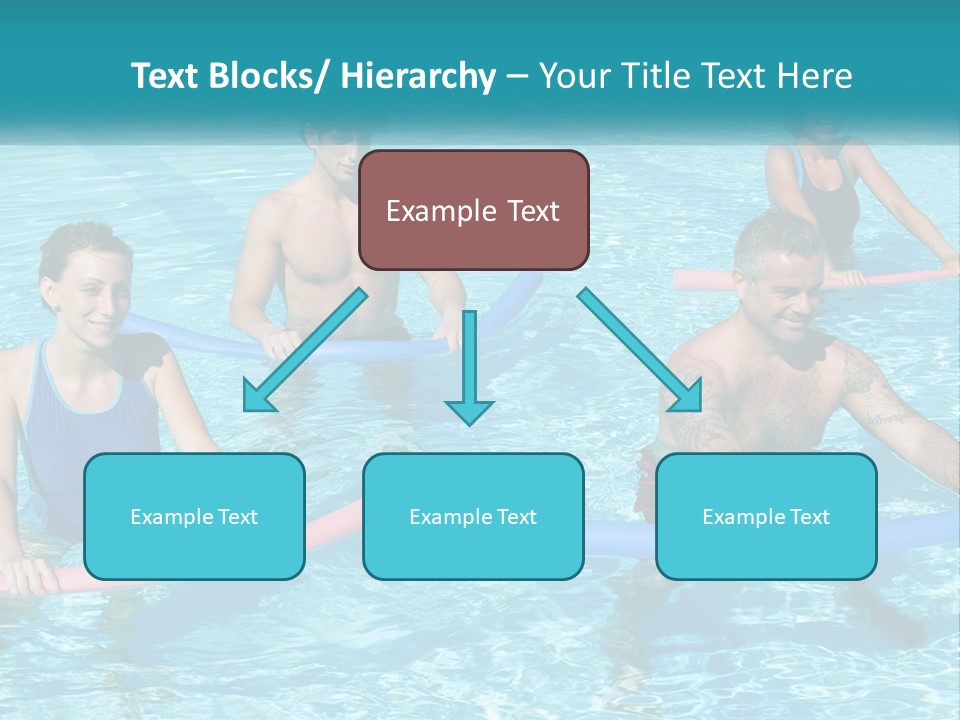 A Group Of People Are In A Swimming Pool PowerPoint Template