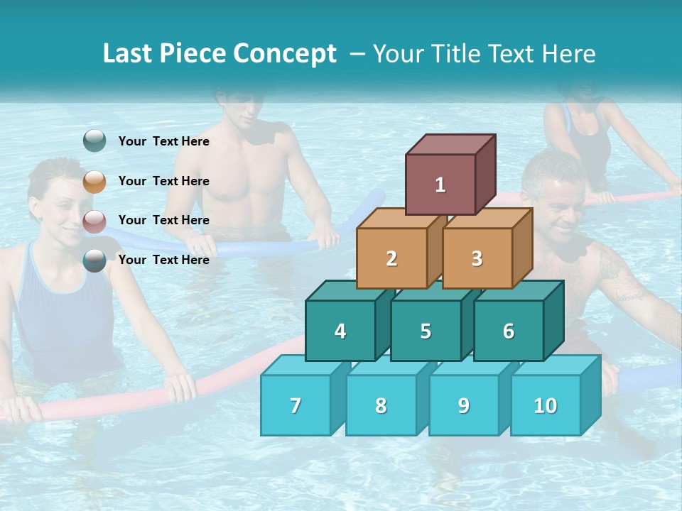 A Group Of People Are In A Swimming Pool PowerPoint Template