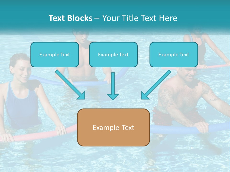 A Group Of People Are In A Swimming Pool PowerPoint Template