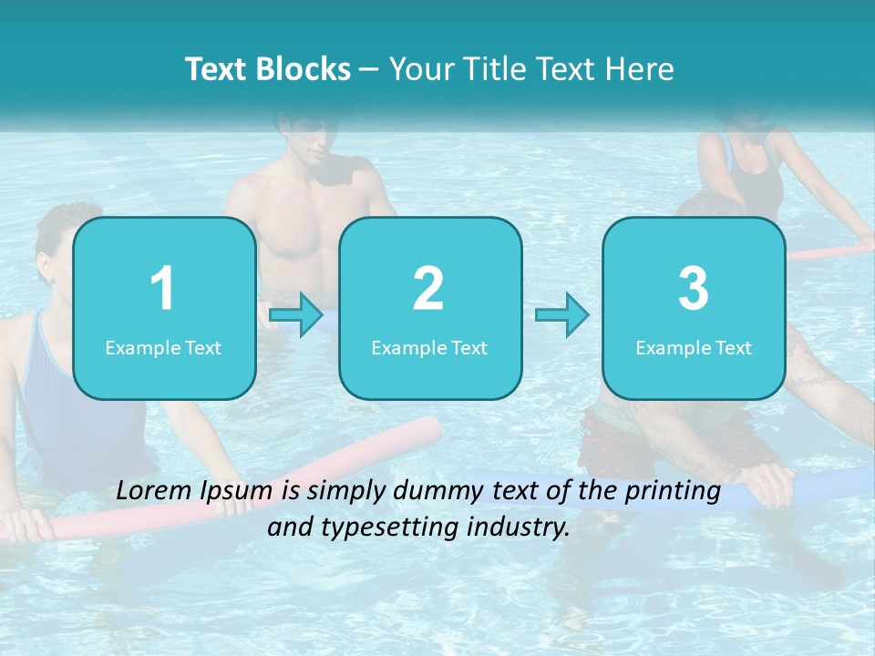 A Group Of People Are In A Swimming Pool PowerPoint Template