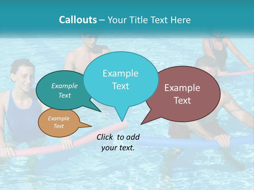 A Group Of People Are In A Swimming Pool PowerPoint Template