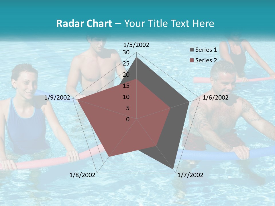 A Group Of People Are In A Swimming Pool PowerPoint Template