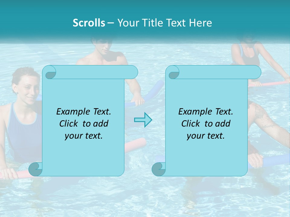 A Group Of People Are In A Swimming Pool PowerPoint Template