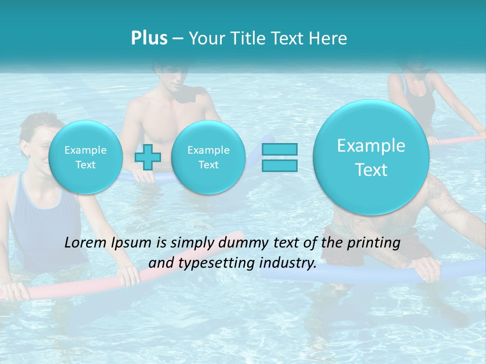 A Group Of People Are In A Swimming Pool PowerPoint Template