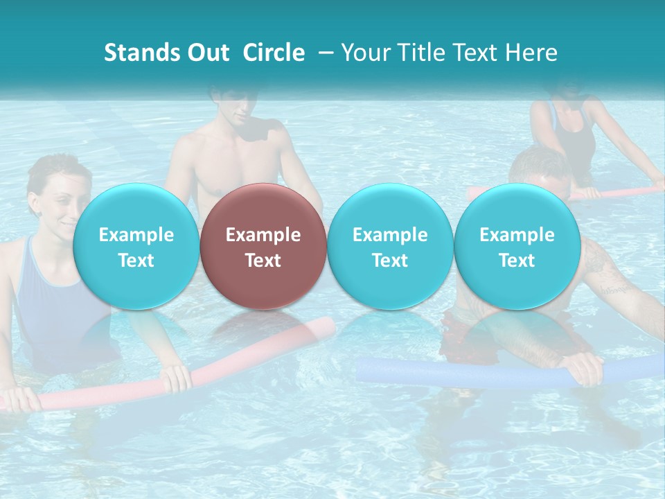 A Group Of People Are In A Swimming Pool PowerPoint Template