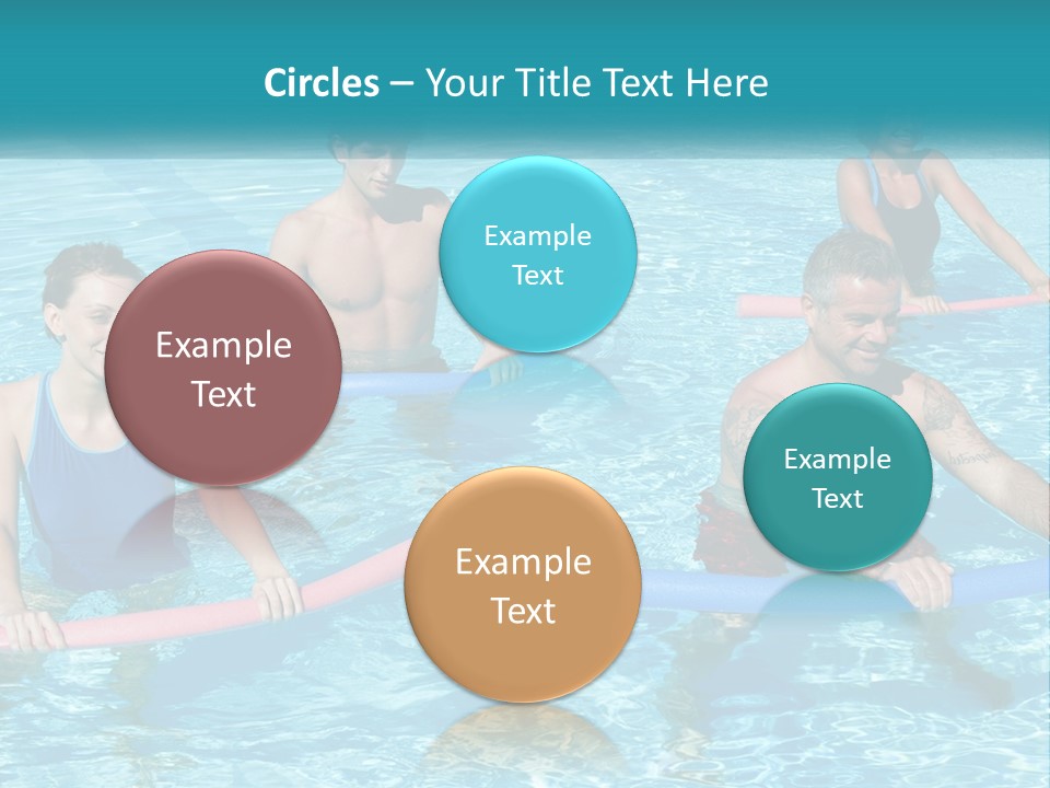 A Group Of People Are In A Swimming Pool PowerPoint Template