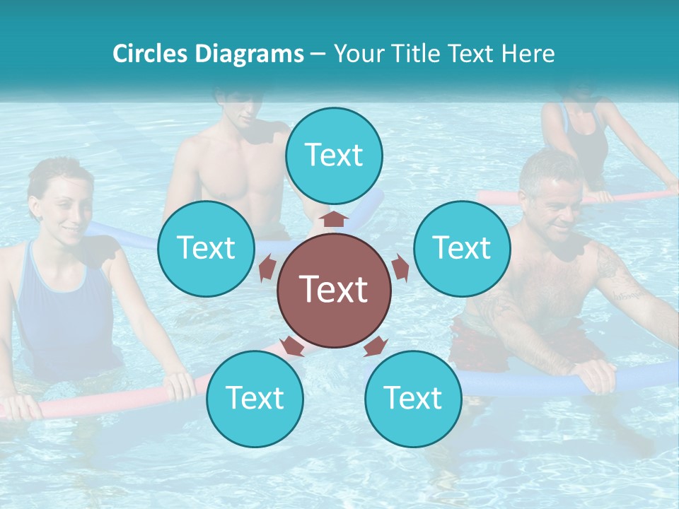 A Group Of People Are In A Swimming Pool PowerPoint Template