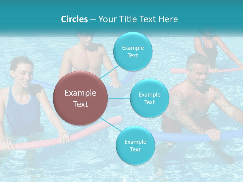 A Group Of People Are In A Swimming Pool PowerPoint Template