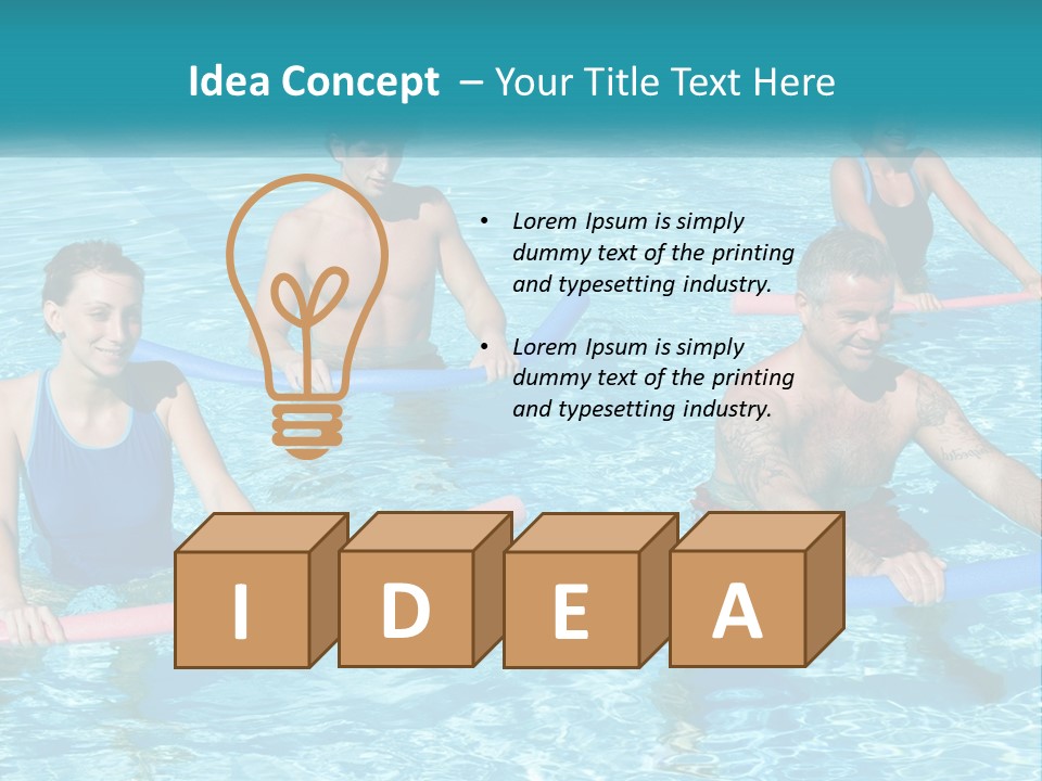 A Group Of People Are In A Swimming Pool PowerPoint Template