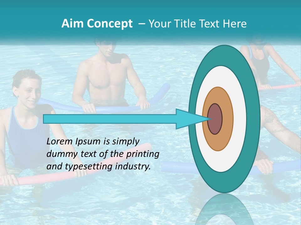 A Group Of People Are In A Swimming Pool PowerPoint Template