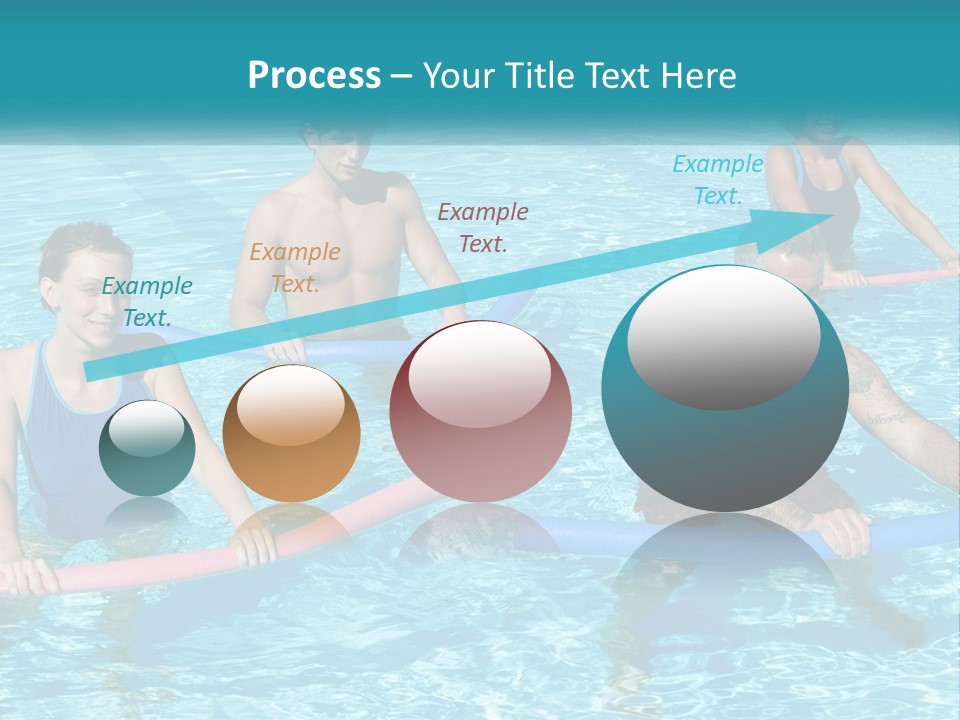 A Group Of People Are In A Swimming Pool PowerPoint Template