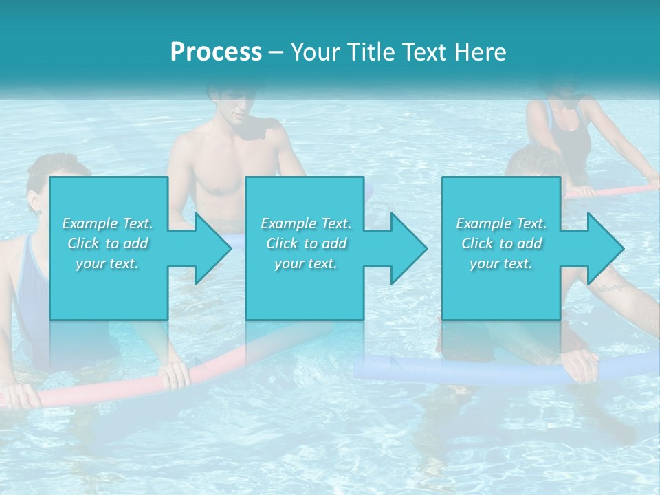 A Group Of People Are In A Swimming Pool PowerPoint Template