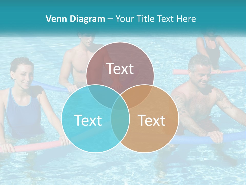 A Group Of People Are In A Swimming Pool PowerPoint Template