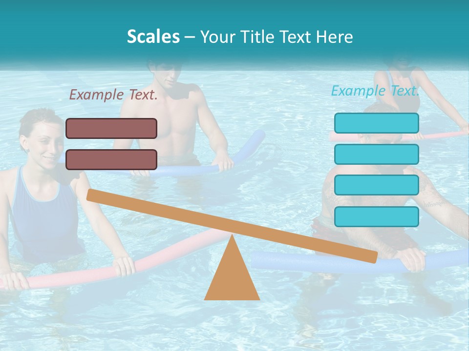 A Group Of People Are In A Swimming Pool PowerPoint Template